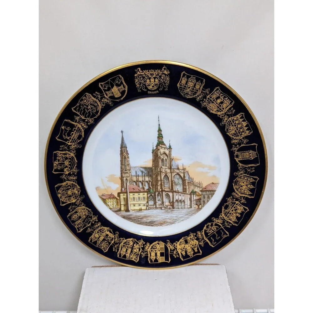 Antique 1931 Pirken Hammer Czechoslovakia Chram Sv Vita Plate 8 3/4